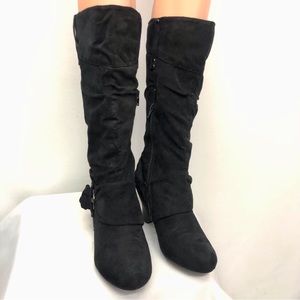 Cato Black Suede Boots 9M